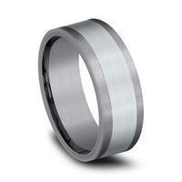 14K White Gold Center Grey Tantalum Center Band, Tantalum and 14k white gold, Long's Jewelers