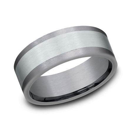 14K White Gold Center Grey Tantalum Center Band, Tantalum and 14k white gold, Long's Jewelers