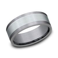 14K White Gold Center Grey Tantalum Center Band, Tantalum and 14k white gold, Long's Jewelers