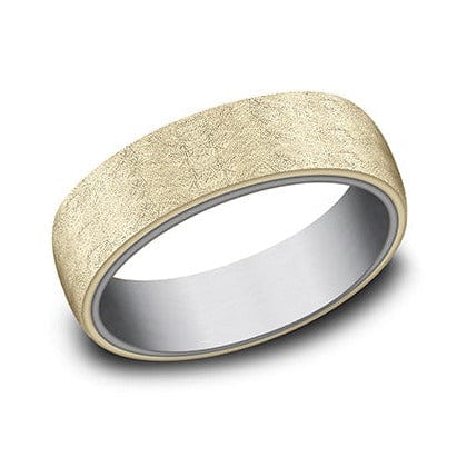 14K Yellow Gold Tantalum Swirl Wedding Ring