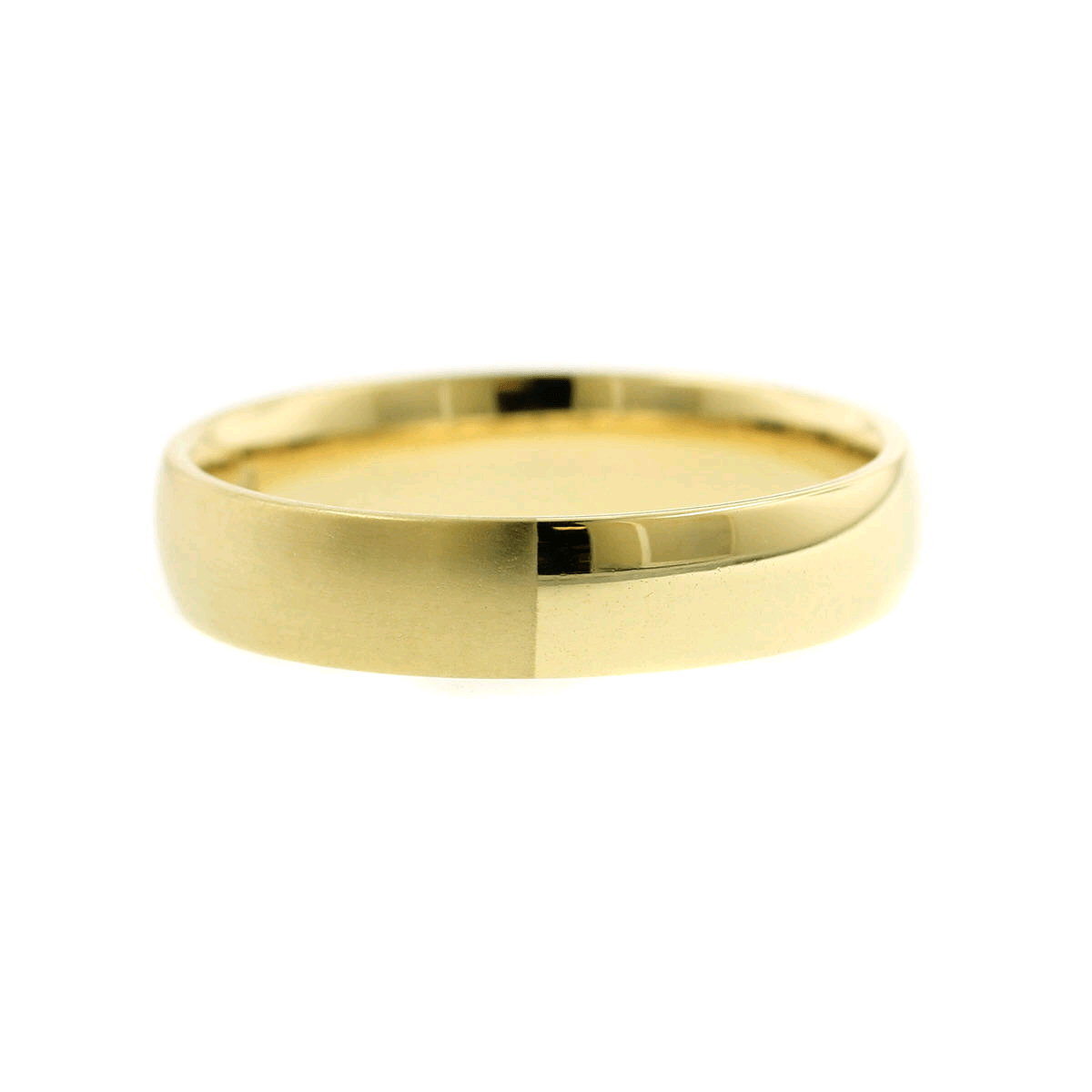 18K Yellow Gold Half High Polished and Half Satin Finish Band