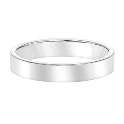 Platinum High Polish Flat Band, Long's Jewelers