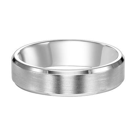 Platinum High Polish Beveled Edge Band