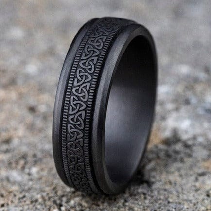 Dark Tantalum Love Knot Triangle Band