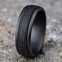 Dark Tantalum Love Knot Triangle Band