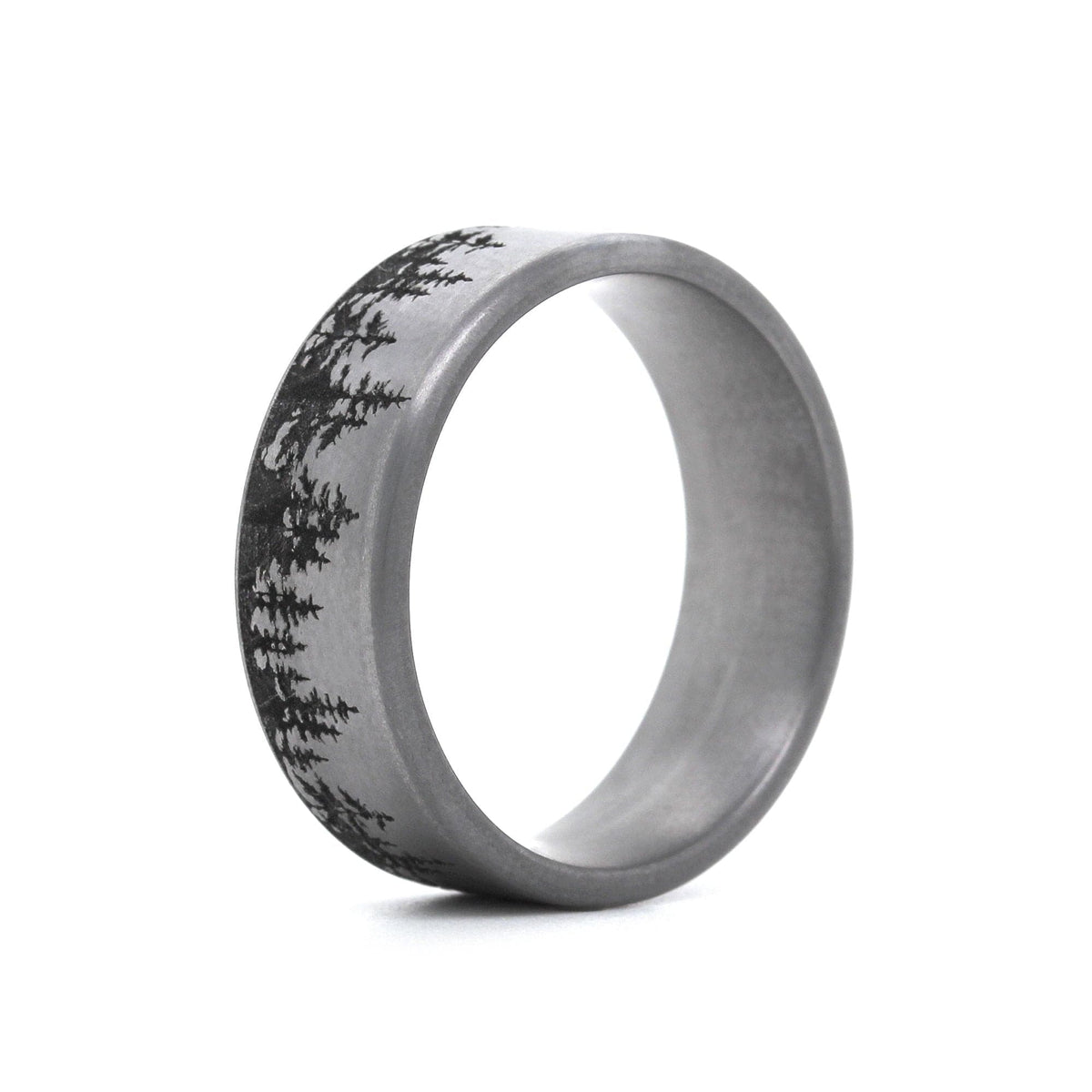 Grey Tantalum Tree Line Band
