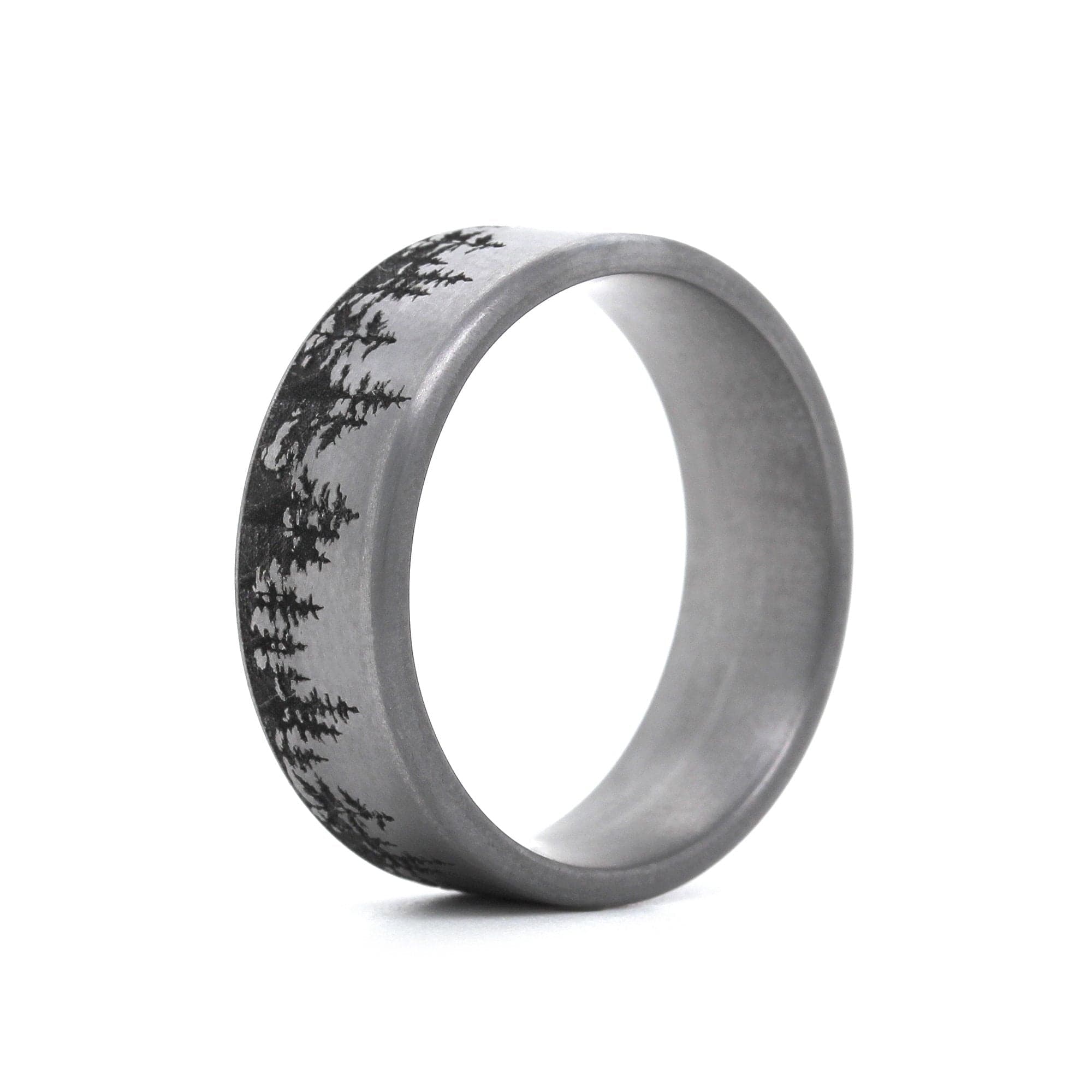 Grey Tantalum Tree Line Band