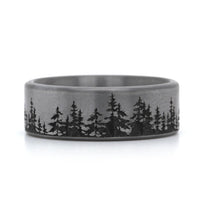 Grey Tantalum Tree Line Band