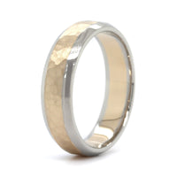 14K Two-Tone Hammered Center Band