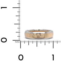 14K Two-Tone Hammered Center Band