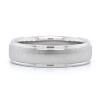 14K White Gold Satin Center with Polish Edge Band