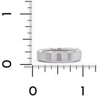 14K White Gold Satin Center with Beveled Edge Band