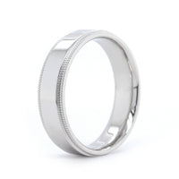 14K White Gold High Polished with Milgrain Edge Band