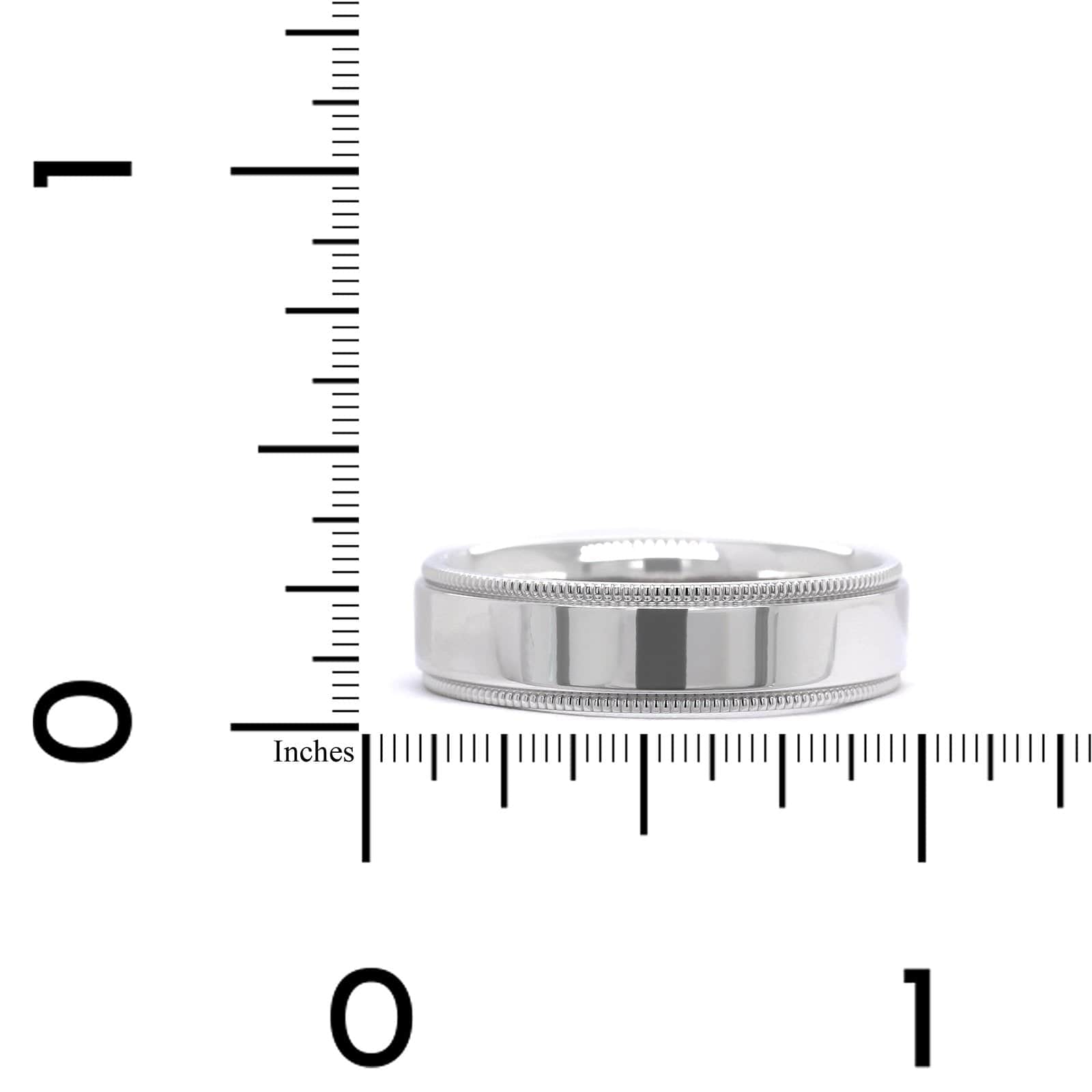 14K White Gold High Polished with Milgrain Edge Band
