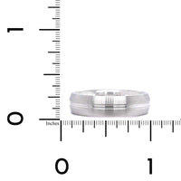 14K White Gold Satin Finish with Groove Center Band
