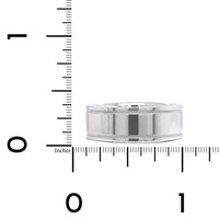 14K White Gold Polished Center with Milgrain Band