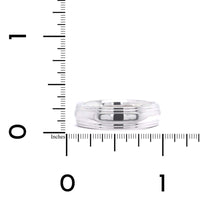 14K White Gold Polished Center with Groove Edge Band