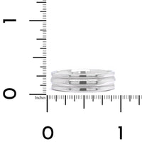 14K White Gold Polished Center with Milgrain Band