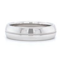 14K White Gold Polished with Milgrain Center Band