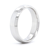 14K White Gold Polished with Beveled Edge Band