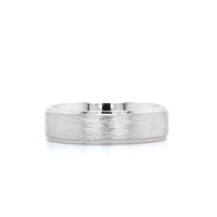 14K White Gold Wire Finish Center Band