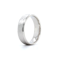 14K White Gold Wire Finish Center Band