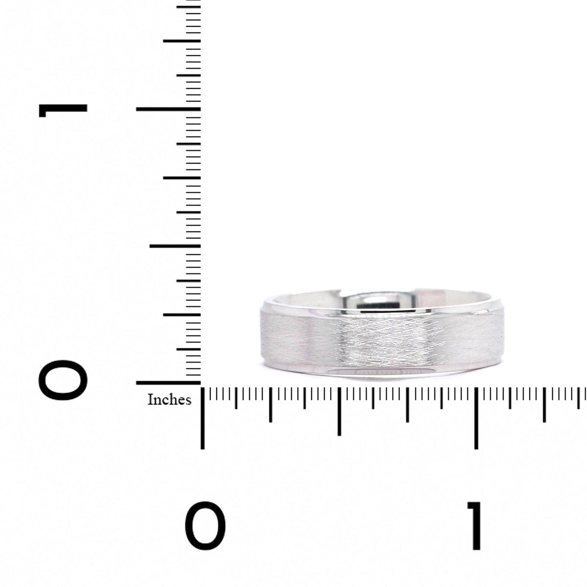 14K White Gold Wire Finish Center Band