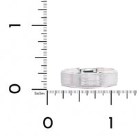 14K White Gold Wire Finish Center Band