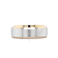 14K Two-Tone Satin Center Band