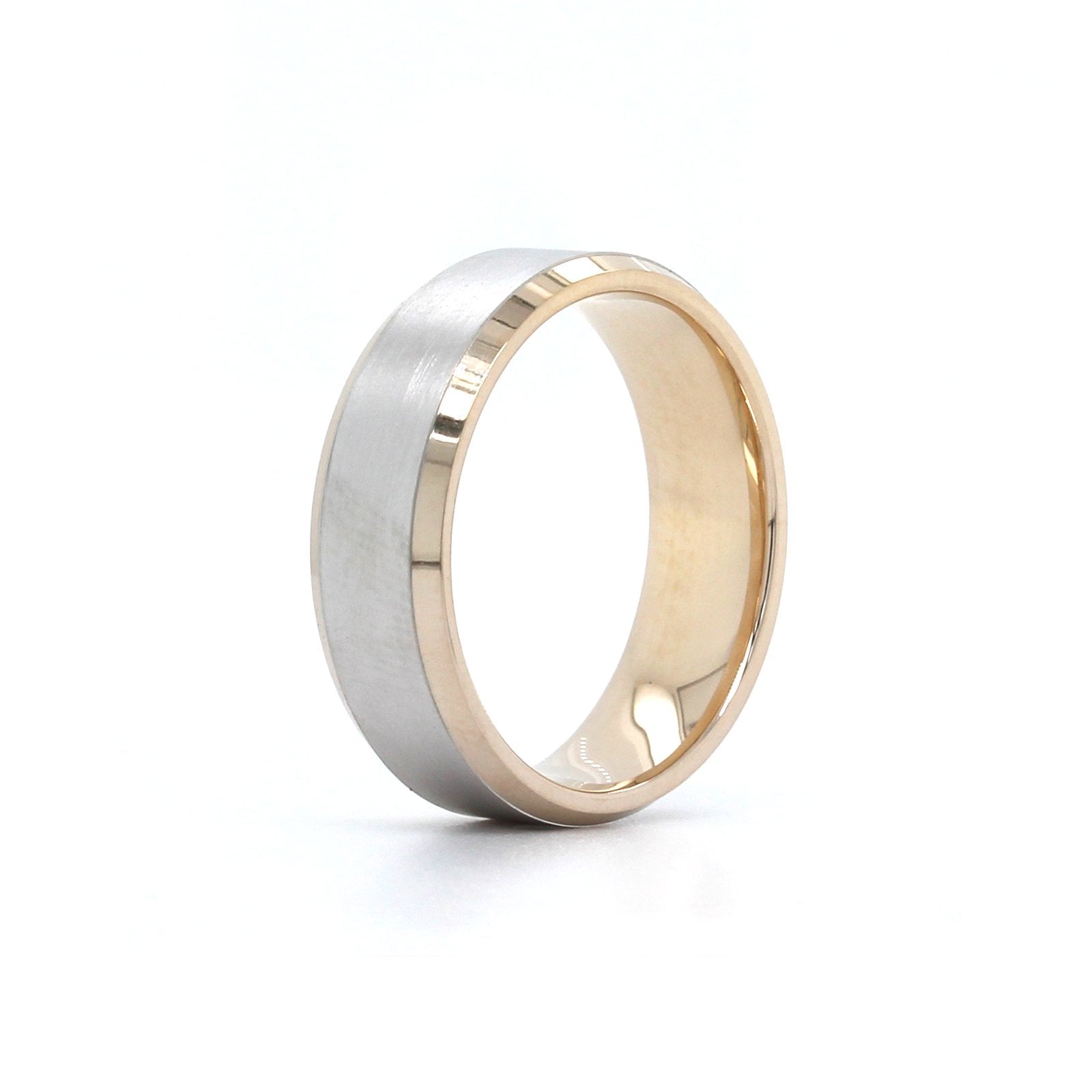 14K Two-Tone Satin Center Band