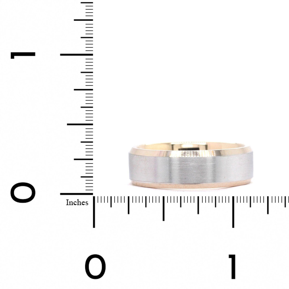 14K Two-Tone Satin Center Band