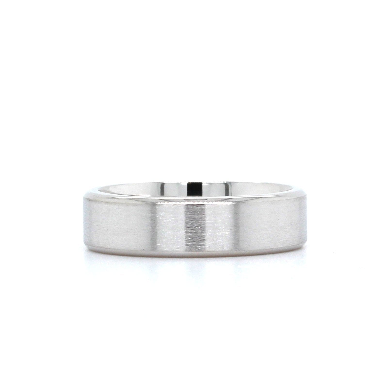 14K White Gold Brushed Finish Band