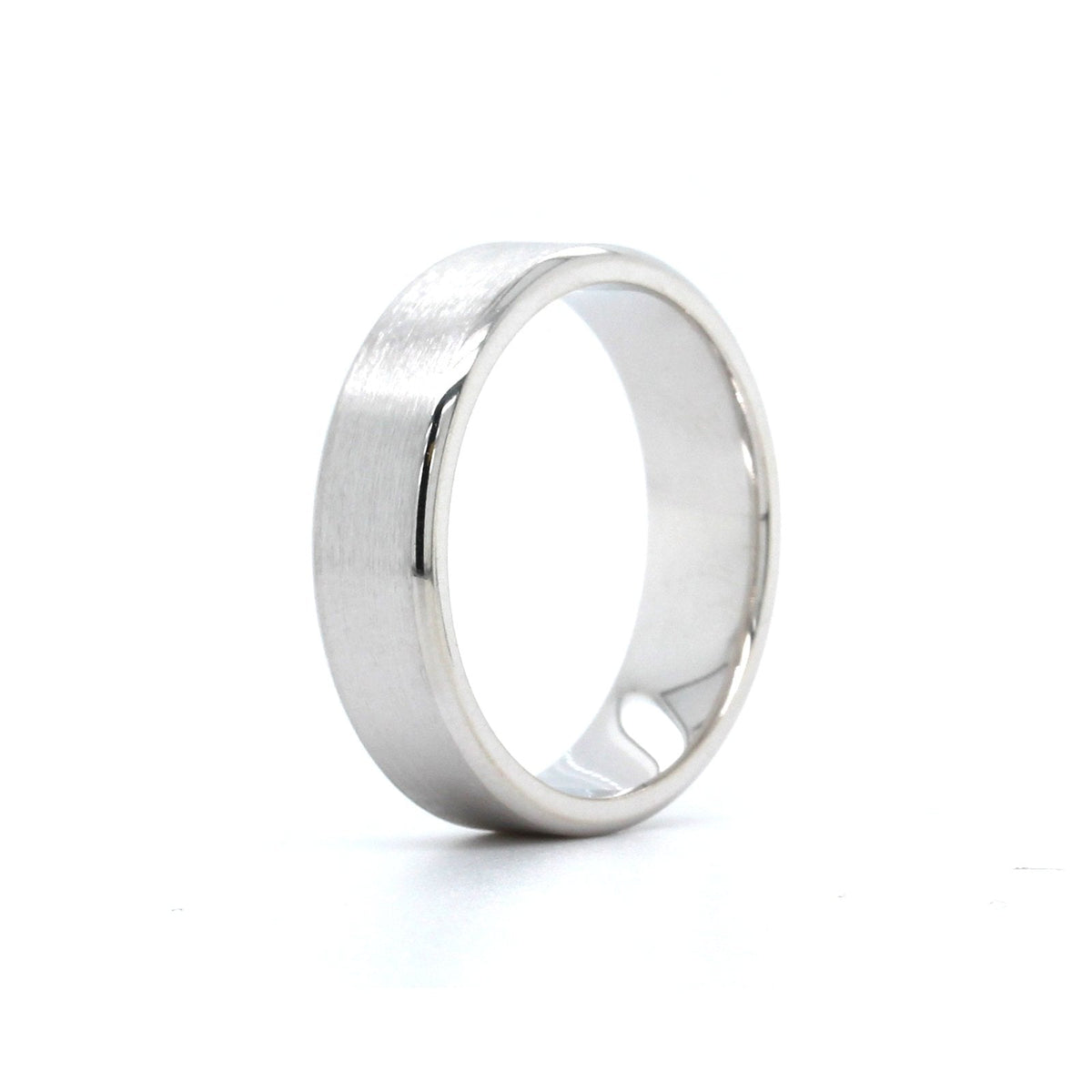 14K White Gold Brushed Finish Band