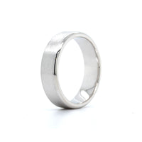 14K White Gold Brushed Finish Band