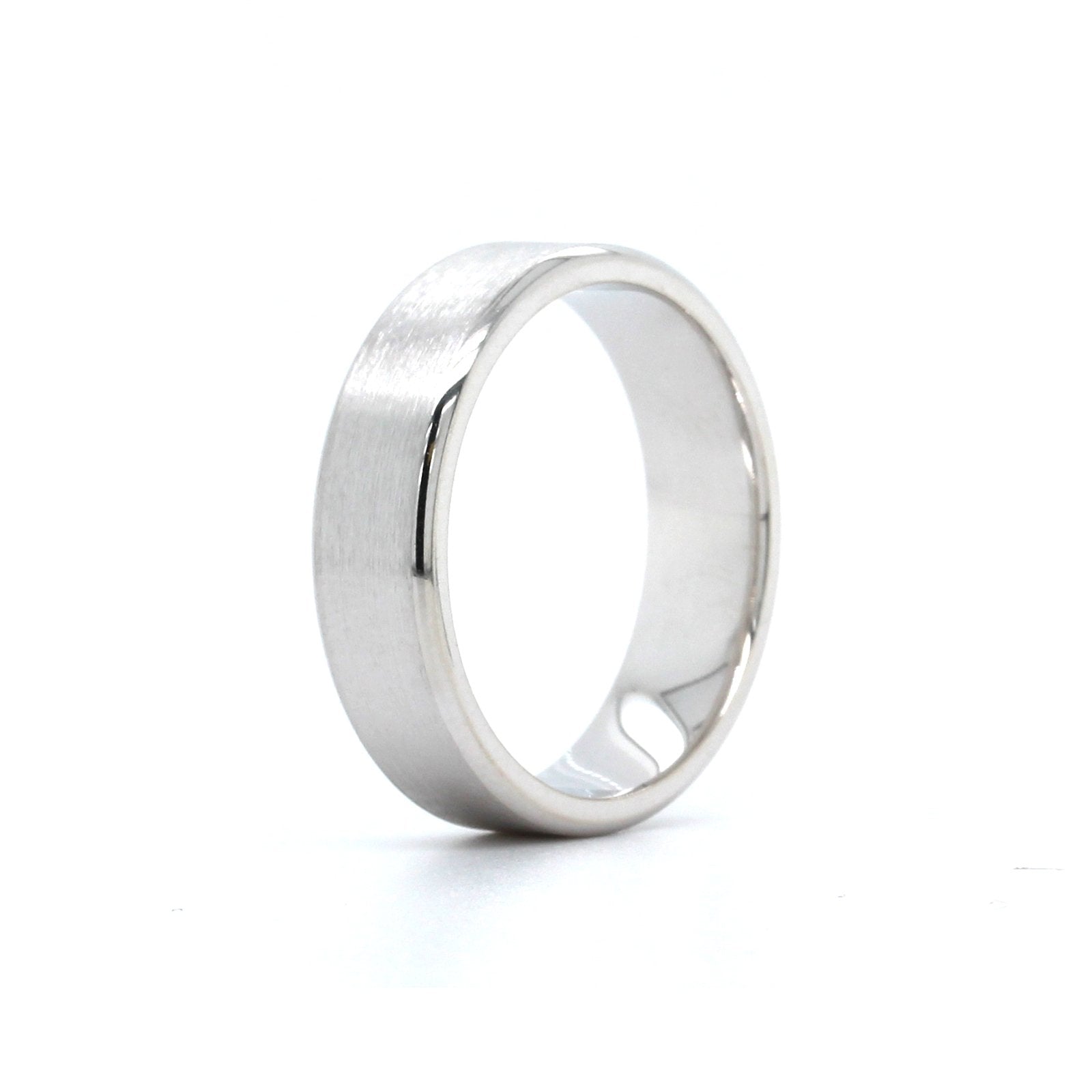 14K White Gold Brushed Finish Band