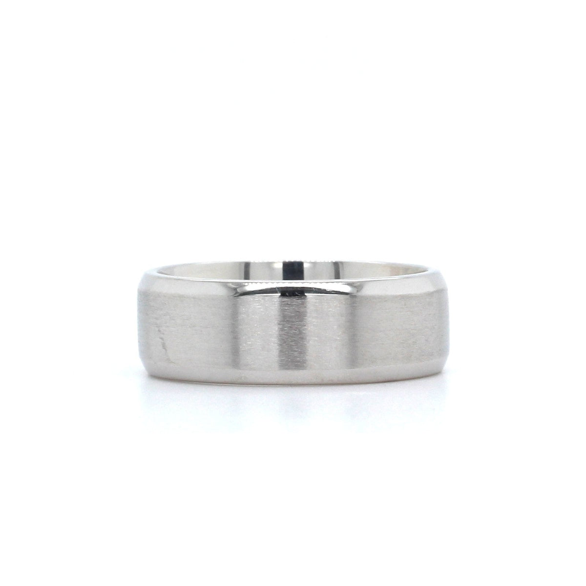 14K White Gold Satin Center Band