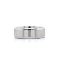 14K White Gold Satin Center Band