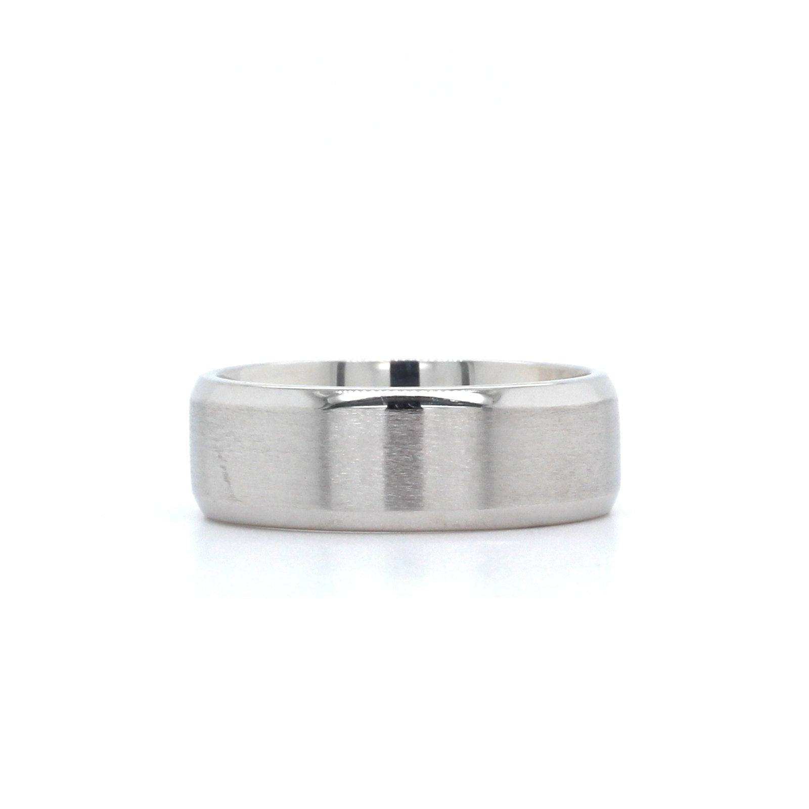 14K White Gold Satin Center Band