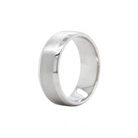 14K White Gold Satin Center Band