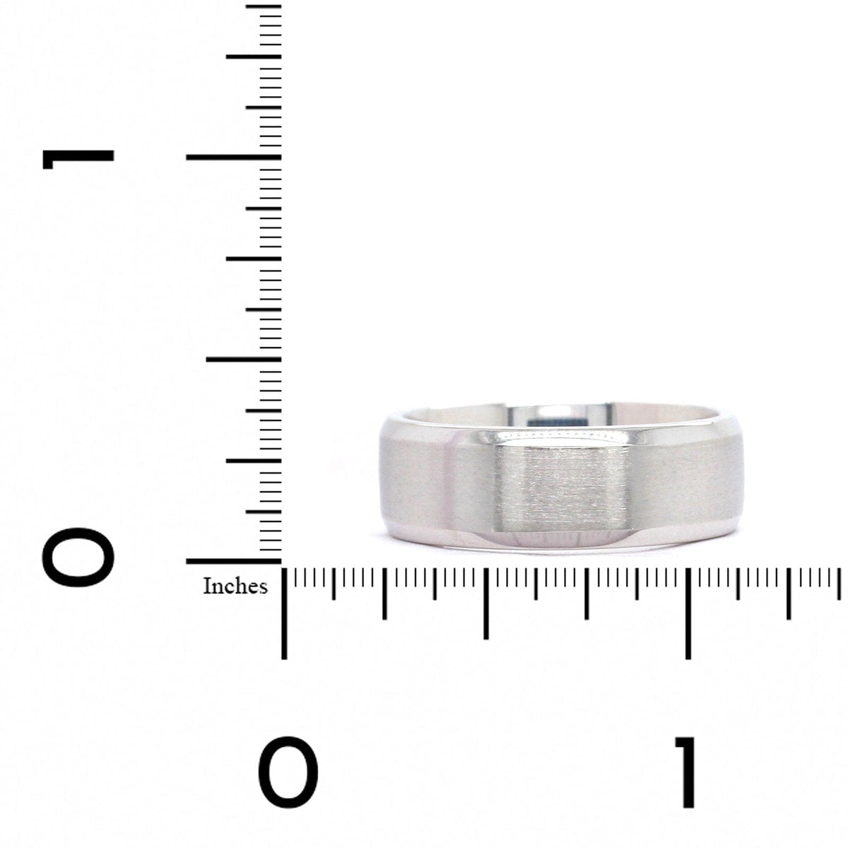 14K White Gold Satin Center Band
