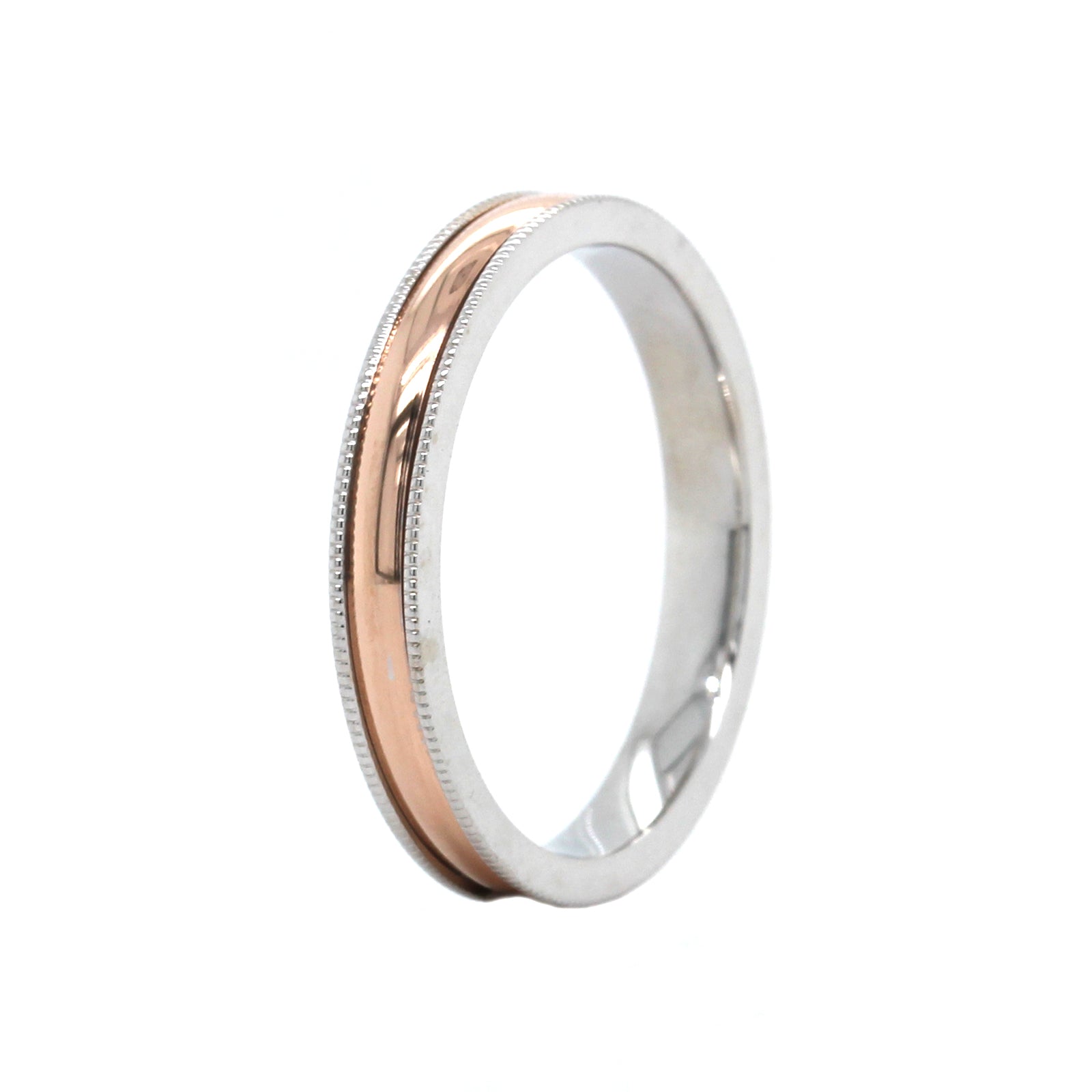 14K White and Rose Gold Band