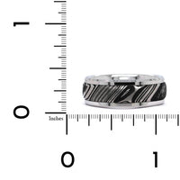 White Tungsten and Damascus Steel Band