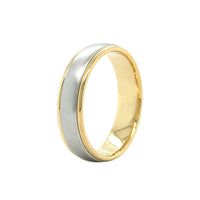 18K Yellow Gold and Platinum Satin Center Band