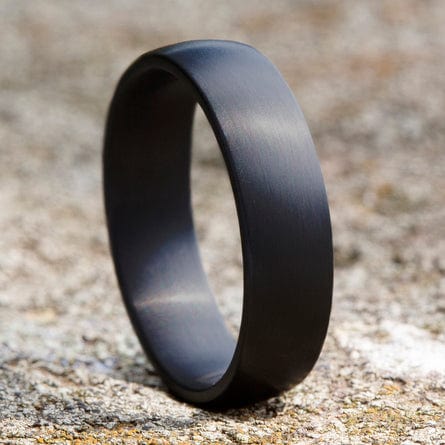 Dark Tantalum Satin Dome Band, Tantalum, Long's Jewelers