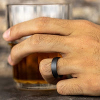 Dark Tantalum Satin Dome Band, Tantalum, Long's Jewelers