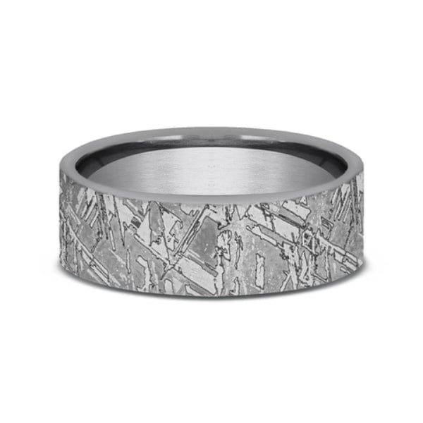 Grey Tantalum Meteorite Design Band, Tantalum, Long's Jewelers