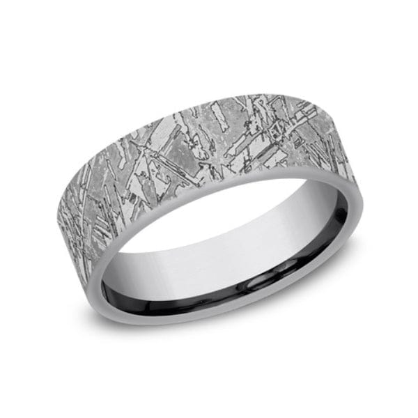 Grey Tantalum Meteorite Design Band, Tantalum, Long's Jewelers