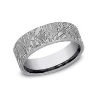 Grey Tantalum Meteorite Design Band, Tantalum, Long's Jewelers