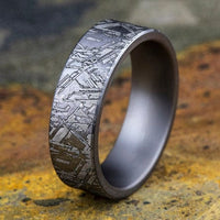 Grey Tantalum Meteorite Design Band, Tantalum, Long's Jewelers