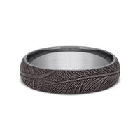 Grey Tantalum Feather Design Band, Tantalum, Long's Jewelers